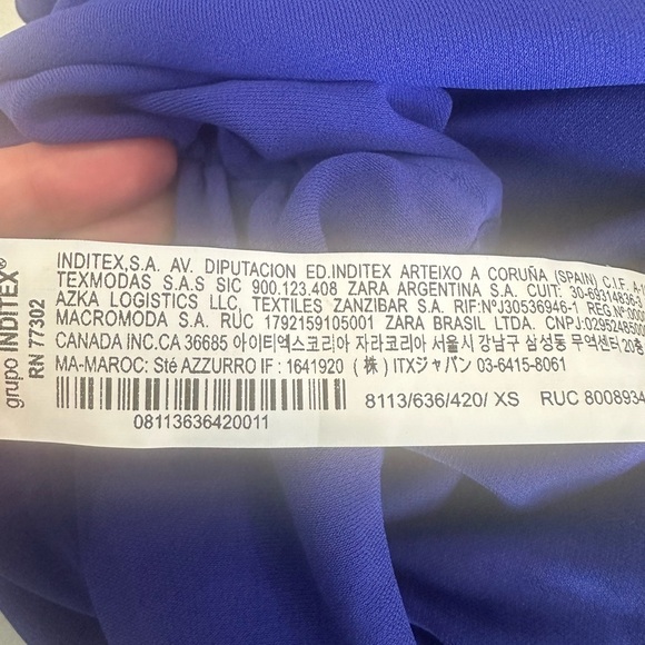 Zara Blue Violet Cut Out Floral Mini Dress-Size XS-NEW - Picture 6 of 8